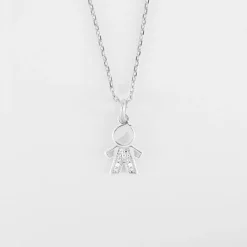 Pendentif enfant petit garçon scintillant argent 12 mm