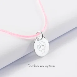 Pendentif enfant petit garçon scintillant argent 12 mm
