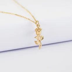 Pendentif enfant rose plaqué or 19 mm