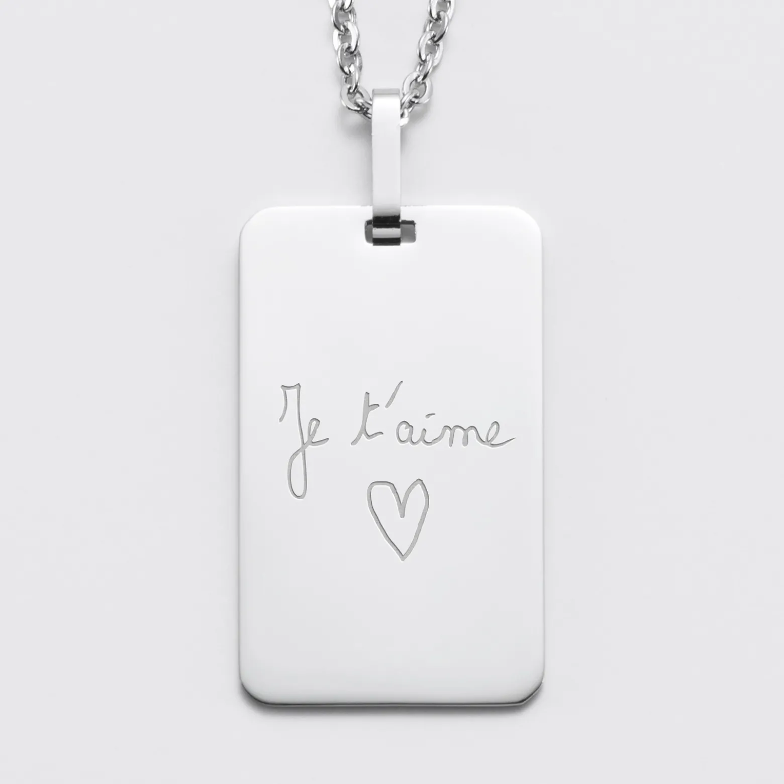 Pendentif EVG personnalisé médaille gravée acier 20x32 mm