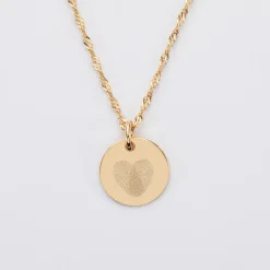 Pendentif EVJF personnalisé médaille gravée plaqué or 15 mm
