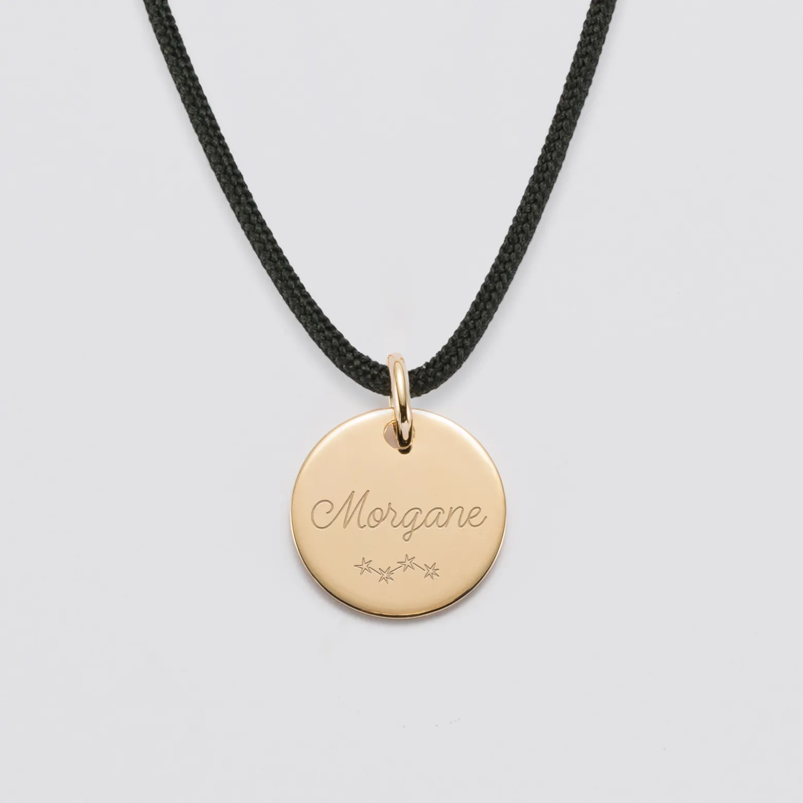 Pendentif EVJF personnalisé médaille gravée plaqué or 15 mm