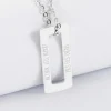 Pendentif homme personnalisé médaille gravée acier rectangle évidé 32x14 mm