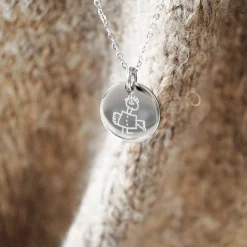 Pendentif homme personnalisé médaille gravée acier 20 mm