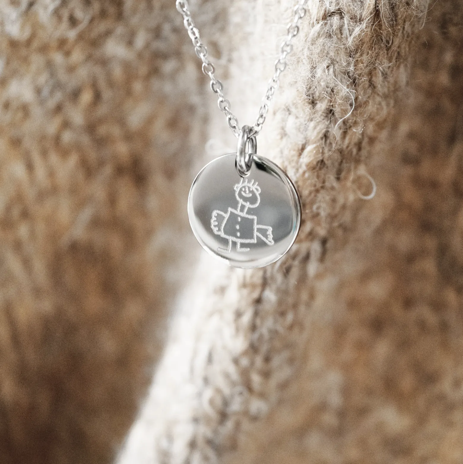 Pendentif homme personnalisé médaille gravée acier 20 mm