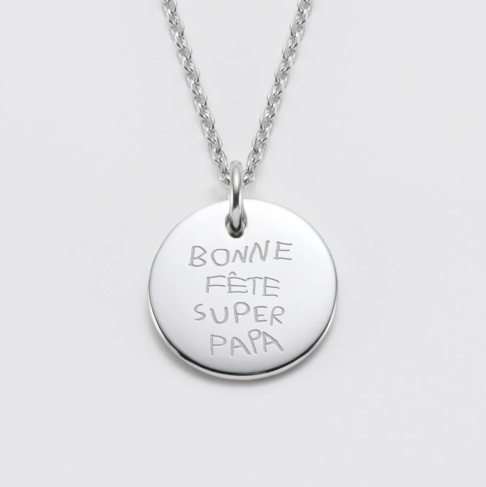 Pendentif homme personnalisé médaille gravée acier 20 mm