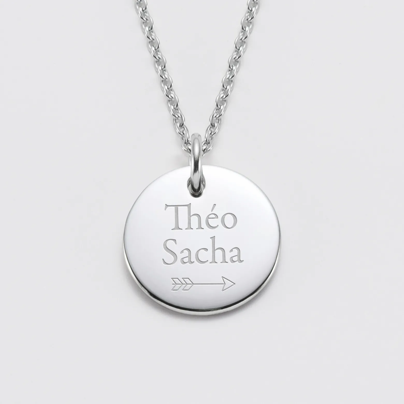 Pendentif homme personnalisé médaille gravée acier 20 mm