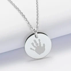 Pendentif homme personnalisé médaille gravée acier 20 mm