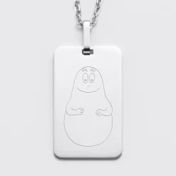 Pendentif homme personnalisé médaille gravée acier 20x32 mm - Happybulle x Barbapapa