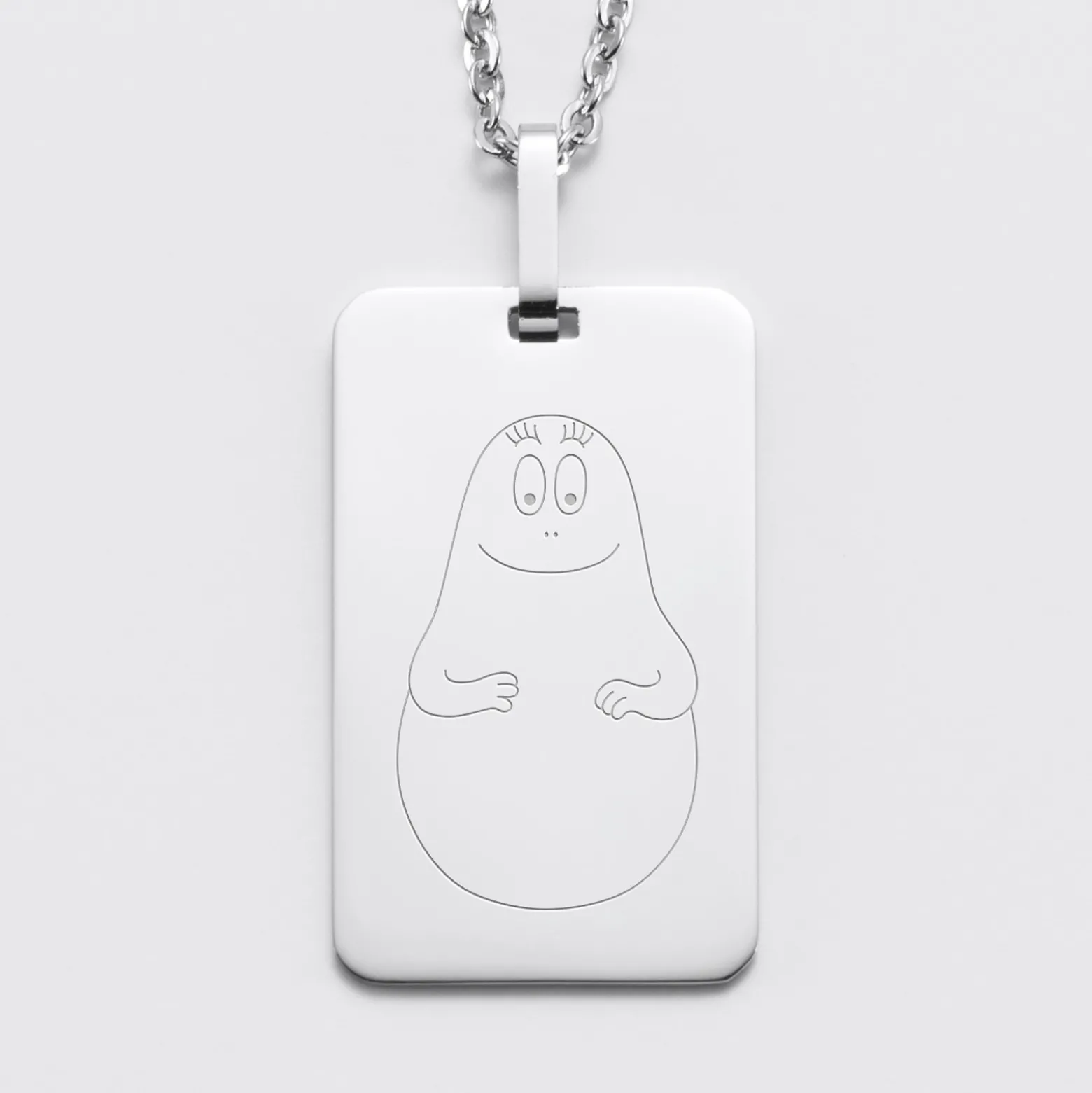 Pendentif homme personnalisé médaille gravée acier 20x32 mm - Happybulle x Barbapapa