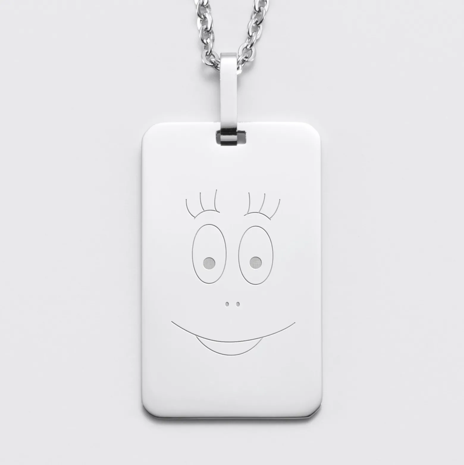 Pendentif homme personnalisé médaille gravée acier 20x32 mm - Happybulle x Barbapapa