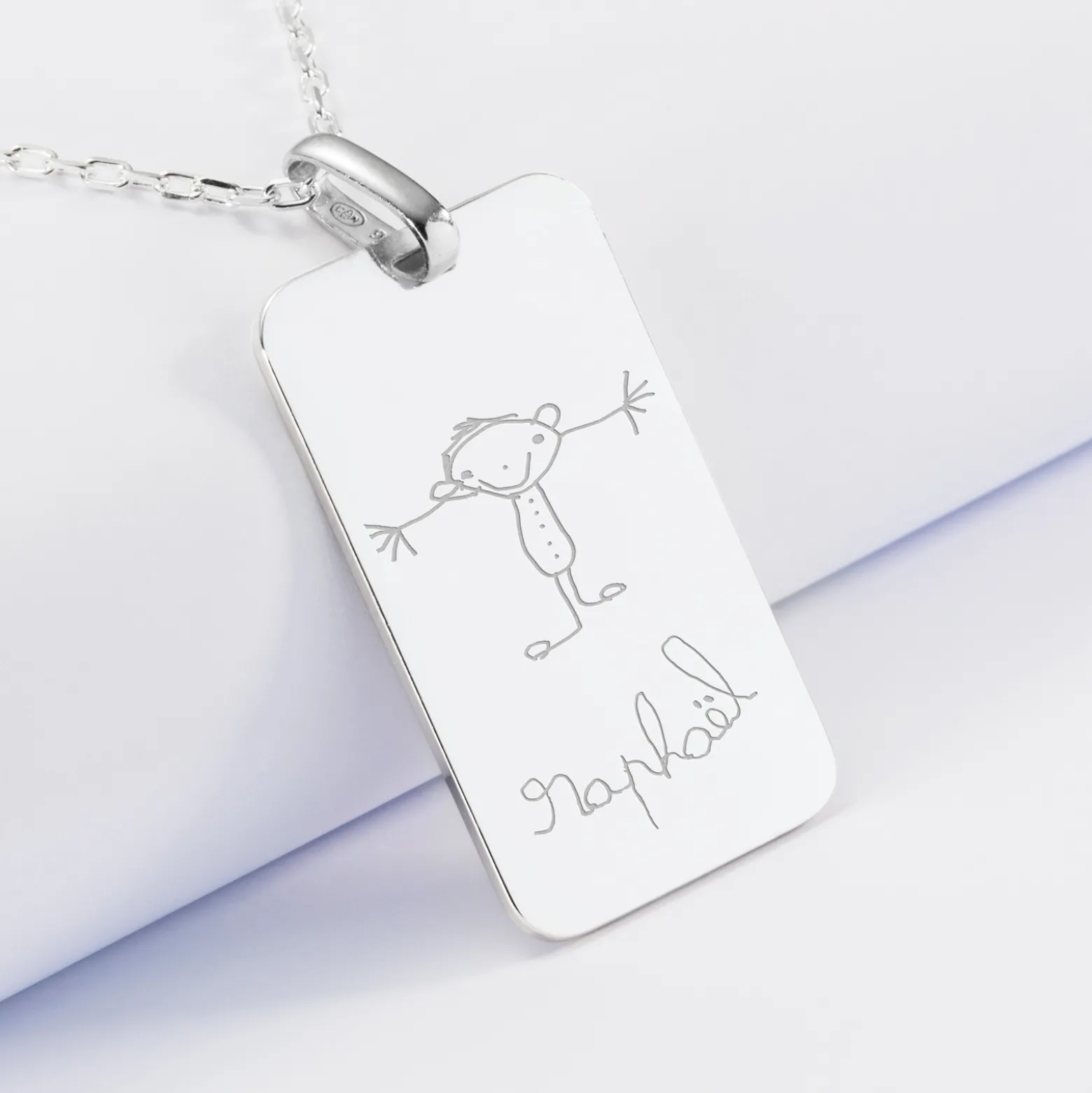 Pendentif homme personnalisé médaille gravée argent 20x32 mm