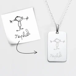 Pendentif homme personnalisé médaille gravée argent 20x32 mm