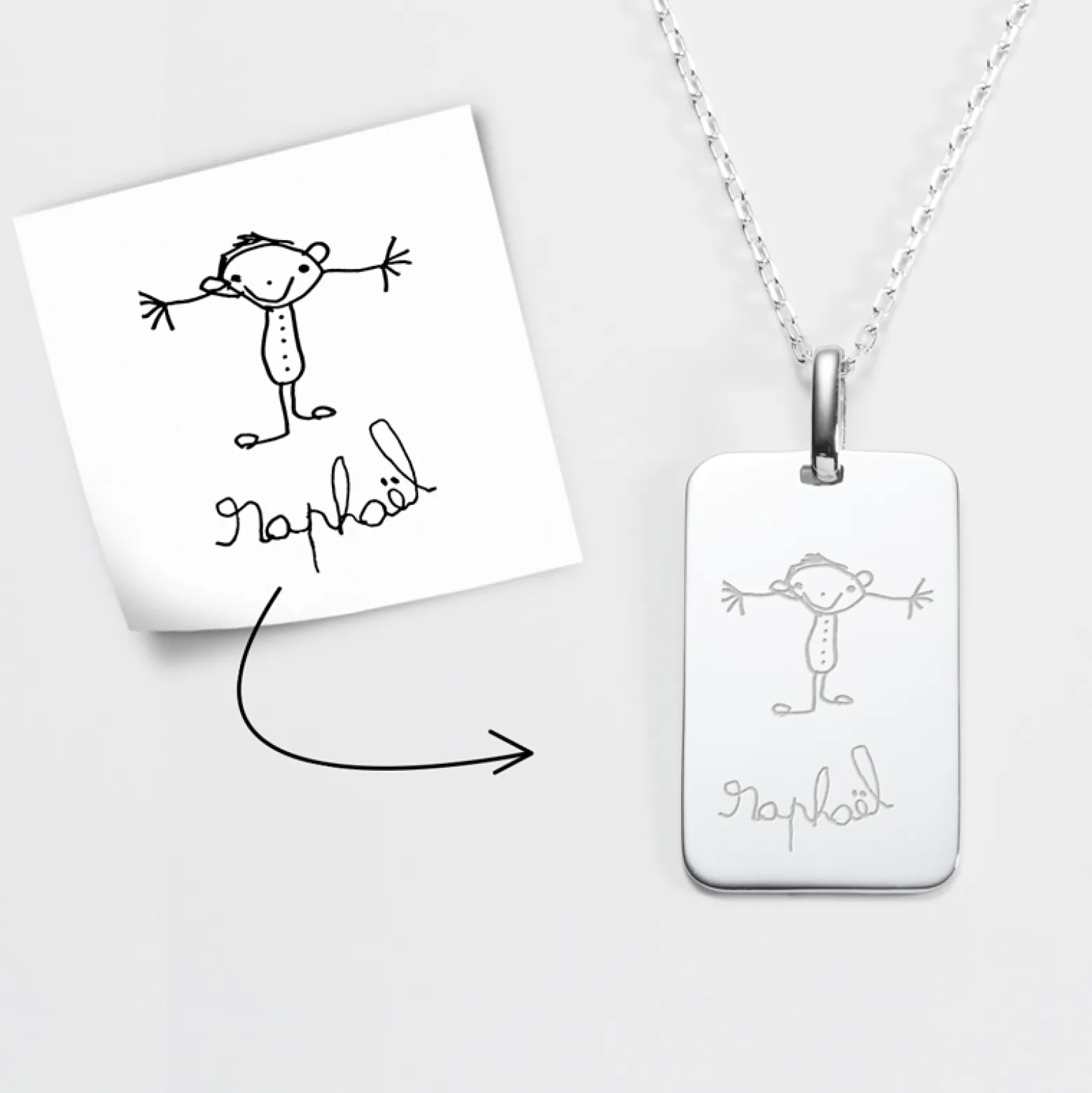 Pendentif homme personnalisé médaille gravée argent 20x32 mm