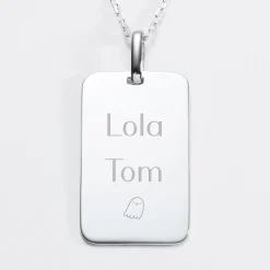 Pendentif homme personnalisé médaille gravée argent 20x32 mm
