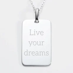 Pendentif homme personnalisé médaille gravée argent 20x32 mm