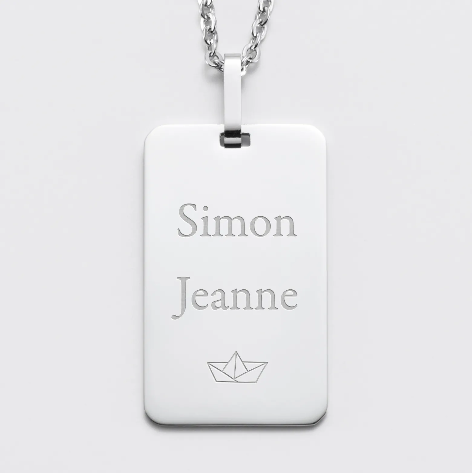 Pendentif homme personnalisé médaille gravée acier 20x32 mm