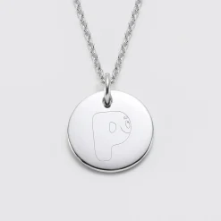 Pendentif homme personnalisé médaille gravée acier 20 mm - Happybulle x Barbapapa