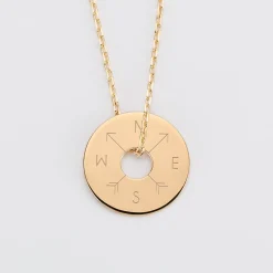 Pendentif homme personnalisé médaille gravée plaqué or cible 20 mm