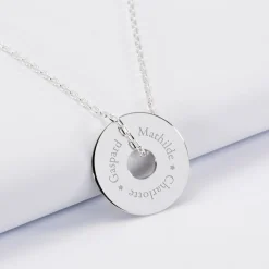 Pendentif homme personnalisé médaille gravée argent cible 20 mm