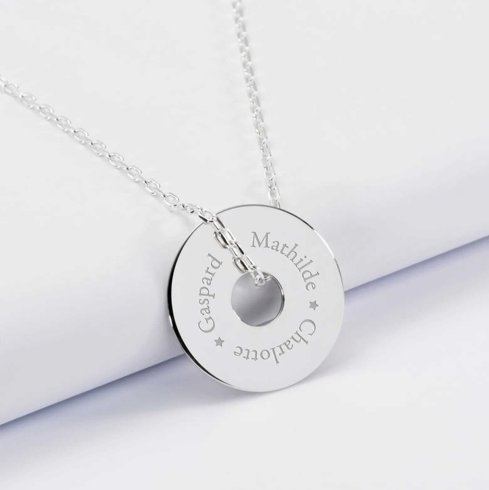 Pendentif homme personnalisé médaille gravée argent cible 20 mm
