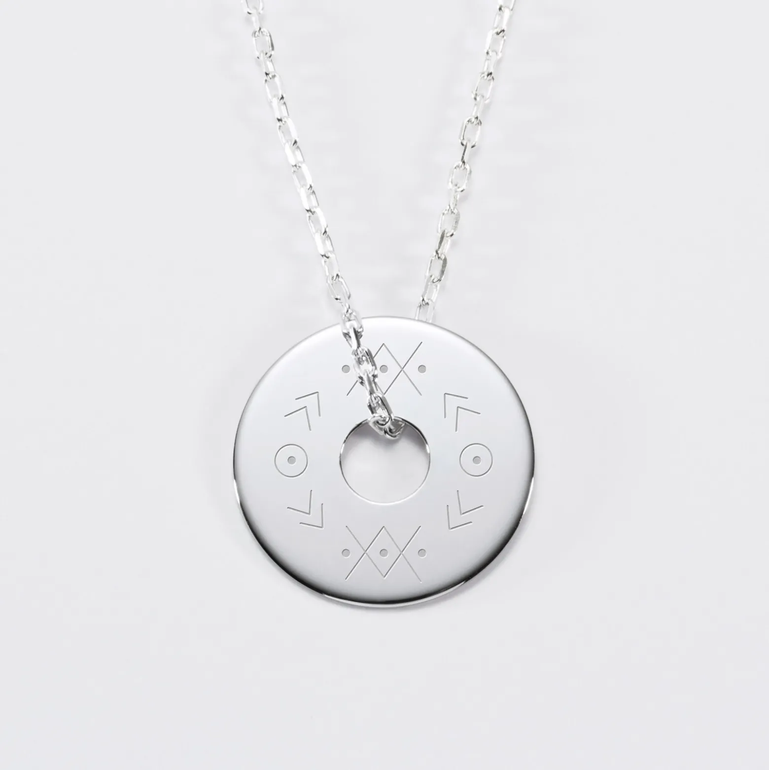 Pendentif homme personnalisé médaille gravée argent cible 20 mm
