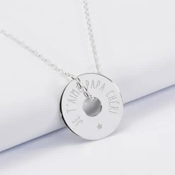 Pendentif homme personnalisé médaille gravée argent cible 20 mm