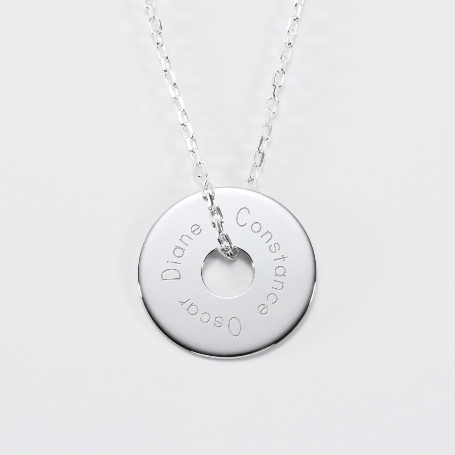 Pendentif homme personnalisé médaille gravée argent cible 20 mm
