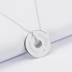 Pendentif homme personnalisé médaille gravée argent cible 20 mm