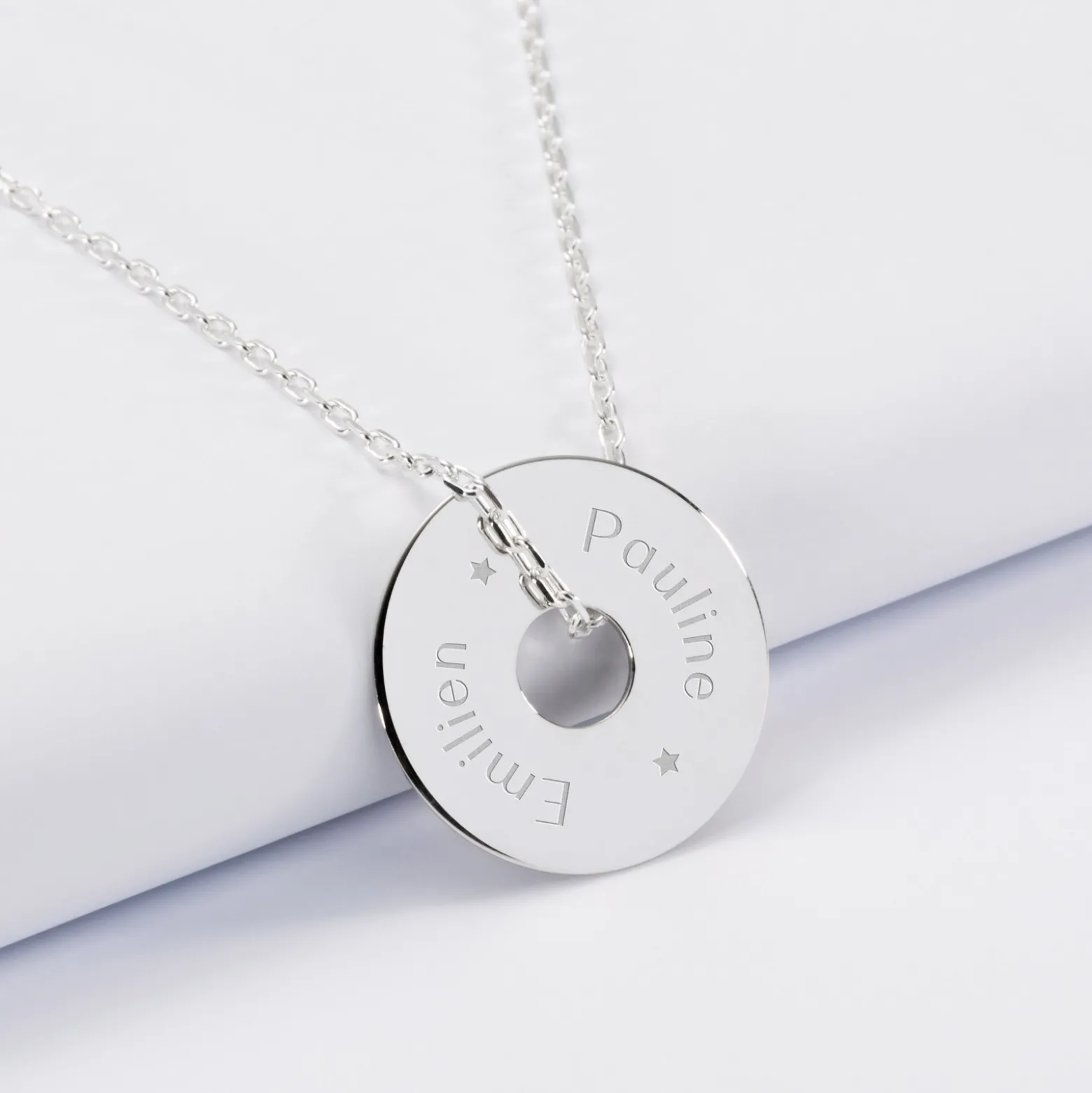 Pendentif homme personnalisé médaille gravée argent cible 20 mm