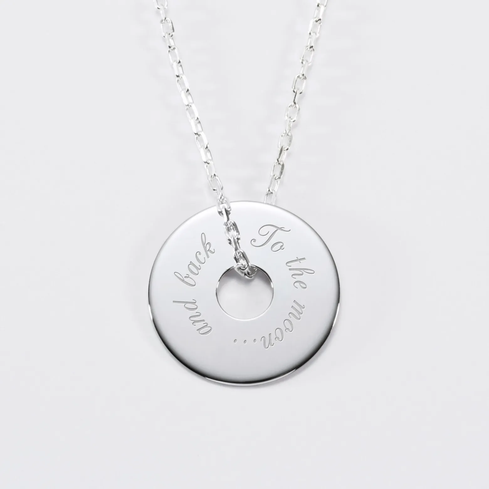 Pendentif homme personnalisé médaille gravée argent cible 20 mm