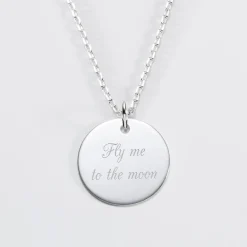 Pendentif homme personnalisé médaille gravée argent 19 mm