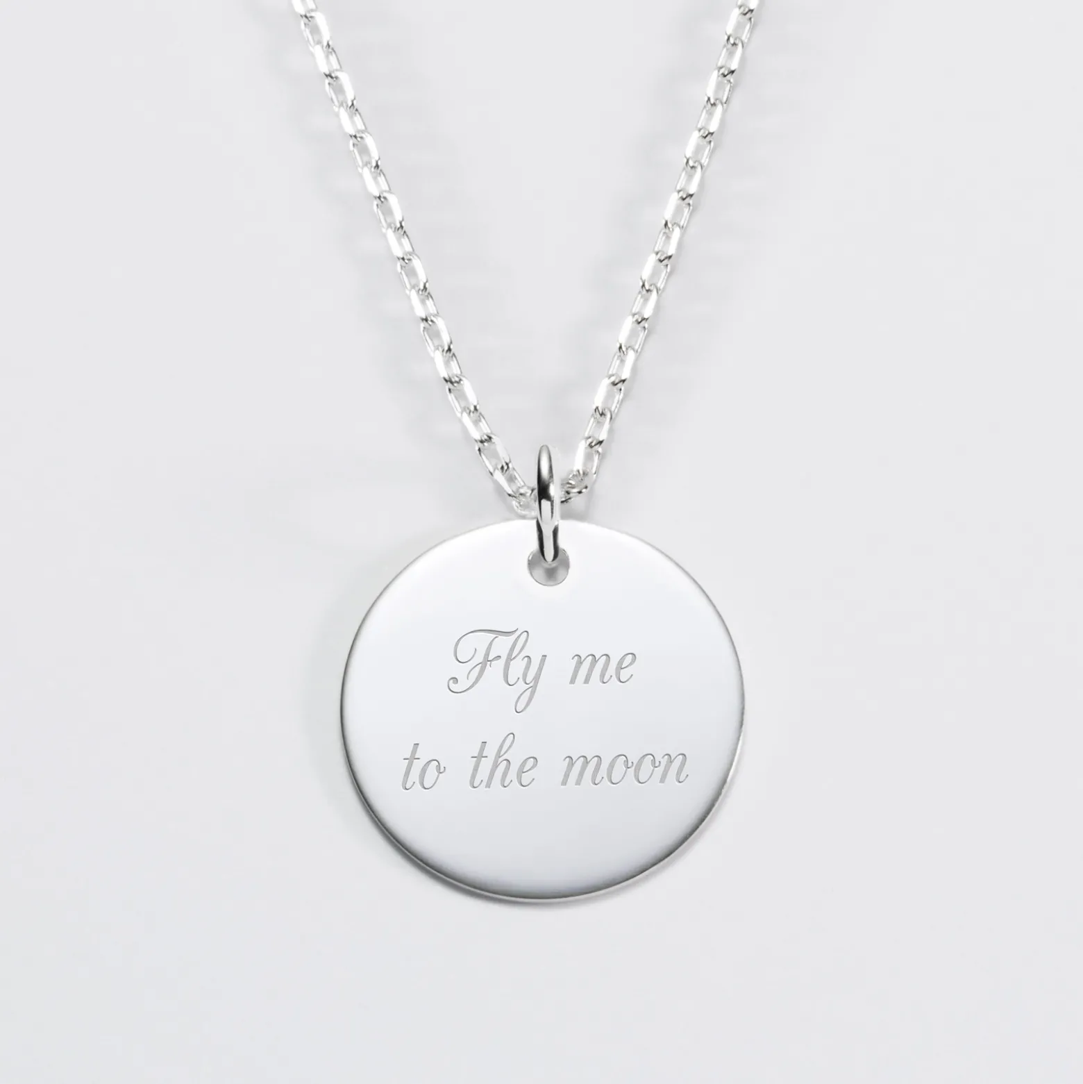 Pendentif homme personnalisé médaille gravée argent 19 mm