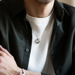 Pendentif homme personnalisé médaille gravée argent cible soleil 20mm