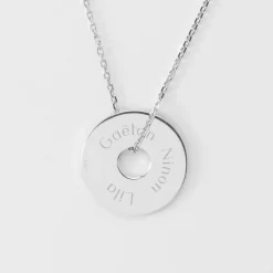 Pendentif homme personnalisé médaille gravée argent cible soleil 20mm