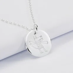 Pendentif homme personnalisé médaille bombée gravée argent 20 mm