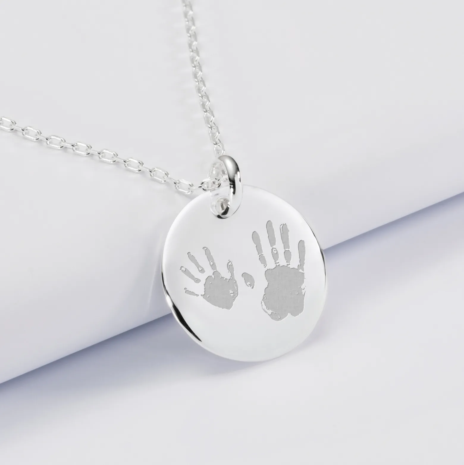 Pendentif homme personnalisé médaille bombée gravée argent 20 mm