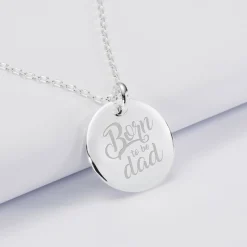 Pendentif homme personnalisé médaille bombée gravée argent 20 mm