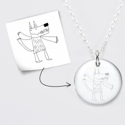 Pendentif homme personnalisé médaille bombée gravée argent 20 mm