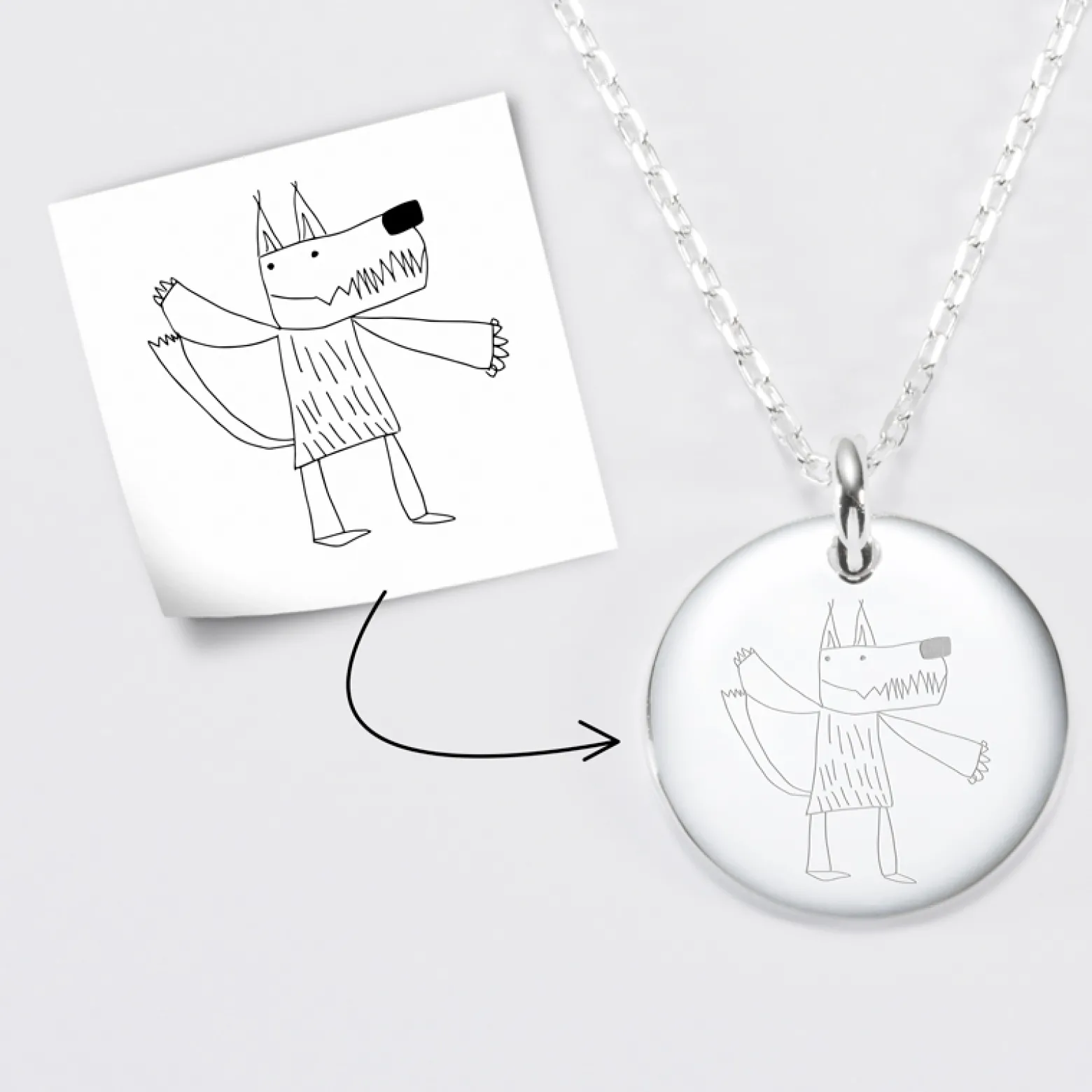 Pendentif homme personnalisé médaille bombée gravée argent 20 mm