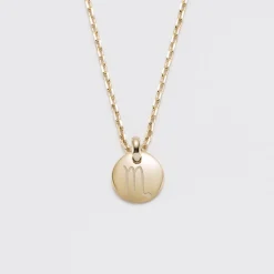 Pendentif initiale personnalisé médaille gravée plaqué or 10 mm - Edition spéciale Astro