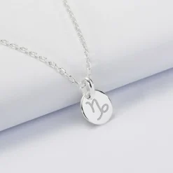 Pendentif initiale personnalisé médaille gravée argent 10 mm - Edition spéciale Astro