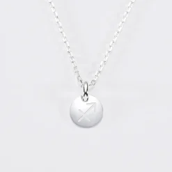 Pendentif initiale personnalisé médaille gravée argent 10 mm - Edition spéciale Astro