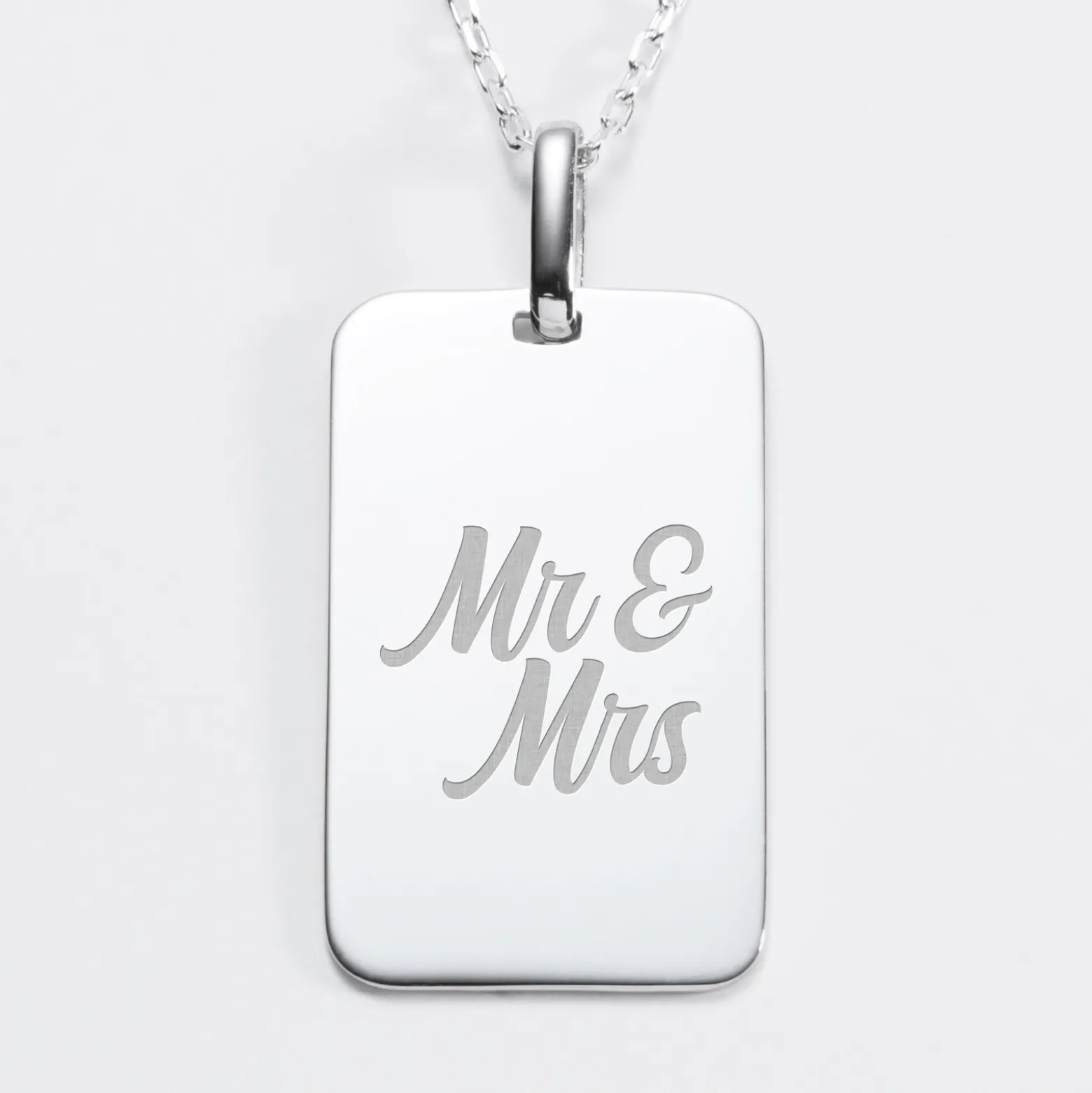 Pendentif Marié personnalisé médaille gravée argent 20x32 mm