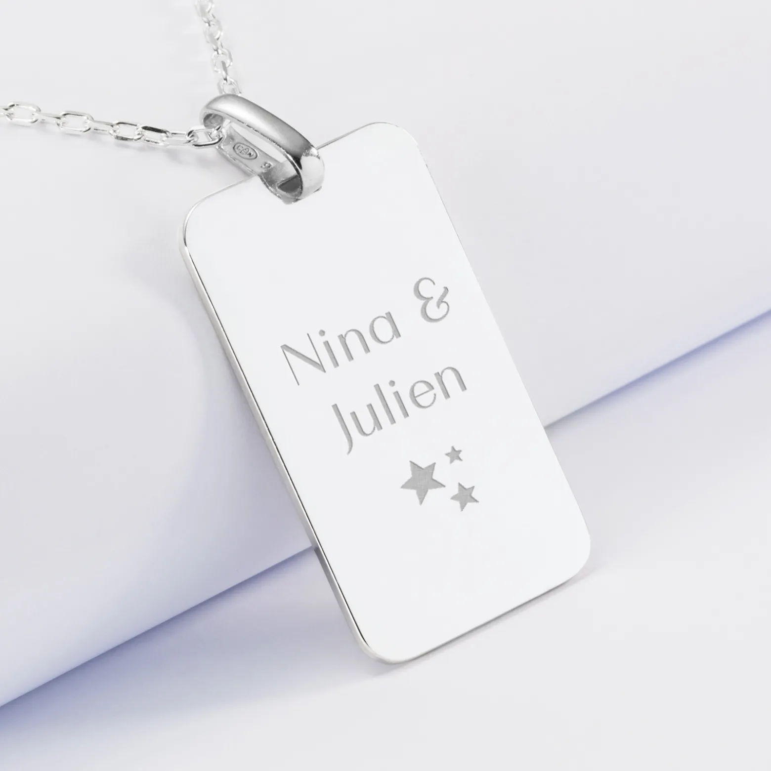 Pendentif Marié personnalisé médaille gravée argent 20x32 mm