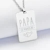 Pendentif Papa personnalisé médaille gravée acier 20x32 mm