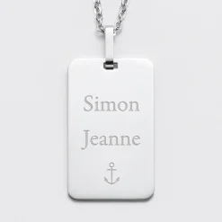 Pendentif Papa personnalisé médaille gravée acier 20x32 mm