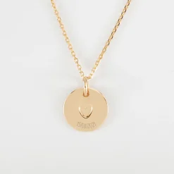Pendentif personnalisé coeur estampillé plaqué or 15 mm - HappyBulle x Atelier Wagram