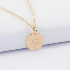 Pendentif personnalisé coeur estampillé plaqué or 15 mm - HappyBulle x Atelier Wagram