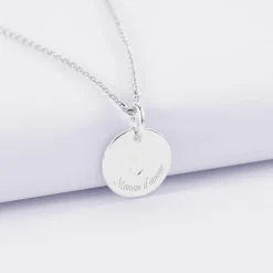 Pendentif personnalisé coeur estampillé argent 15 mm - HappyBulle x Atelier Wagram
